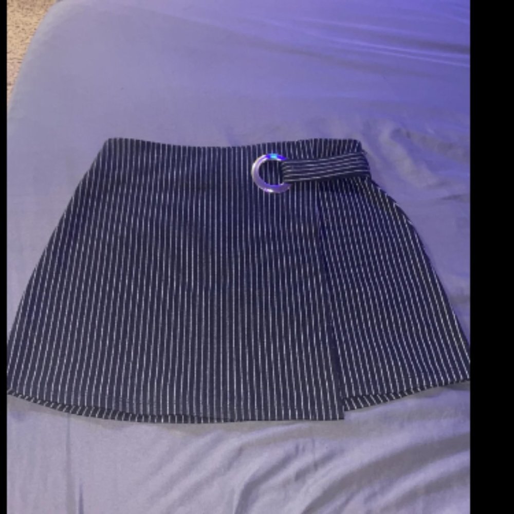 striped asymmetrical skirt